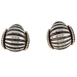 LAGOS sterling silver 18k omega back earrings